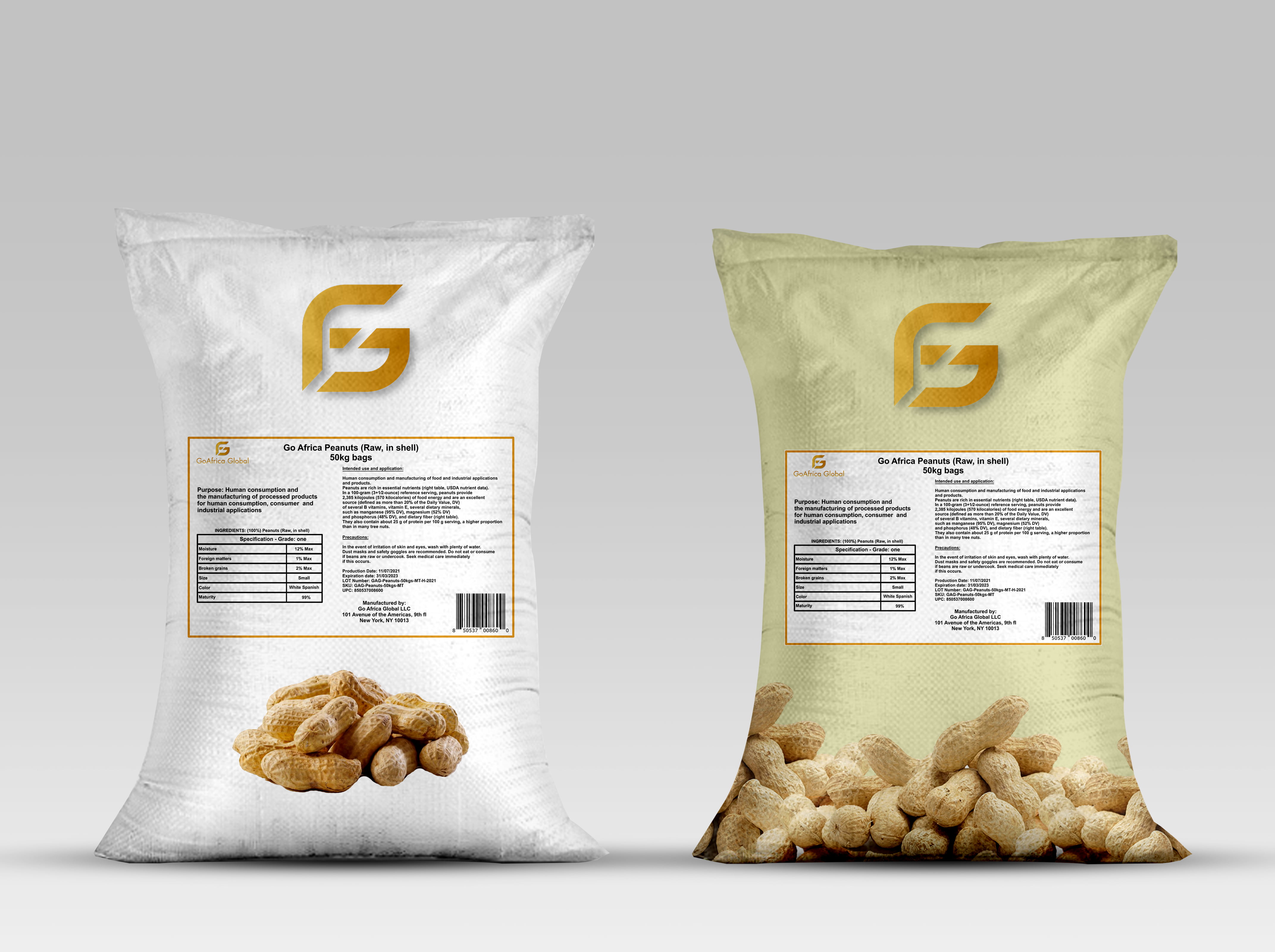 peanut label bag all Go Africa Peanuts (Raw, In shell) 50kg Bags (Sold Per MT) - Image 1