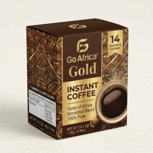 Go Africa® Gold Instant Coffee Sachets (14-Count Carton) – 100% Pure & 3-in-1 Blends