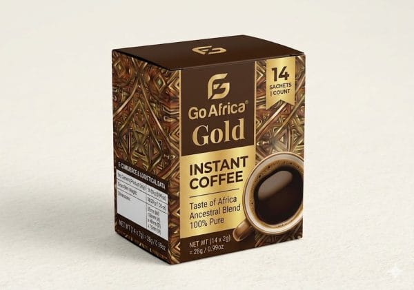GAG instant coffee 14 count carton v1 Go Africa® Gold Instant Coffee Sachets (14-Count Carton) – 100% Pure & 3-in-1 Blends - Image 1