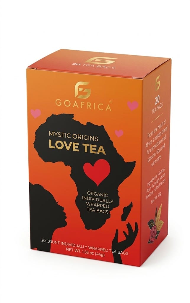 GAG love tea 3D v2 box 3-15-26 Go Africa® Mystic Origins- Love Tea (20-Count Box) 20 tea bags (1.55 oz /44g) - Image 1